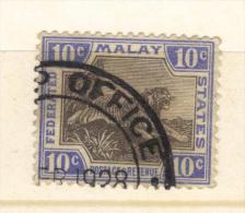 W1131 - MALESIA 1921 ,  Yvert N. 63 Fil CA Corsivo Usato - Federated Malay States