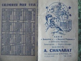 CALENDRIER De POCHE 1956. Publicité RADIO TSF Sonneclair Ducretet Thomson Avec Longueur D'Ondes Emetteurs. Etat TB - Small : 1941-60