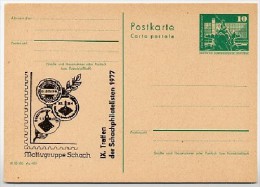 DDR P79-1c-77 C37-c Postkarte PRIVATER ZUDRUCK Schach Frankfurt/Oder 1977 - Postales Privados - Nuevos