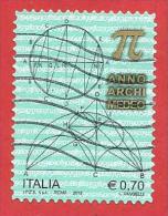 ITALIA REPUBBLICA USATO - 2013 - Anno Archimedeo - € 0,70 - S. ---- - 2011-20: Gebraucht