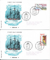 Greenland FDC 5-9-1996 Figureheads Complete On 2 Covers With Cachet Sent To Denmark - FDC