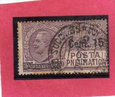 ITALIA REGNO ITALY KINGDOM 1927 POSTA PNEUMATICA EFFIGIE RE VITTORIO EMANUELE EFFIGY KING CENT. 15 SU 20 C. USED USATO - Correo Neumático