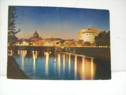 Castel S. Angelo E La Cupola Di San Pietro Di Notte "Roma"  RM  "Lazio"  (Italia) - Castel Sant'Angelo