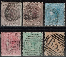 Maurice - 1863 - Y&T N° 31, 31a, 32, 34, 36, 38, Oblitérés - Mauritius (...-1967)