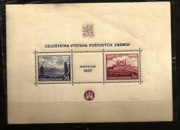 Tchécoslovaquie 1937 N° BF 3 ** Philatelie, Bratislava, Montagne, Mont Tatras, Mausolée, Général Stefanik, Nature, Forêt - Unused Stamps