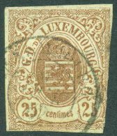 Luxembourg 1859 Usuals, Arms In Oval, Michel#8, Used G.352 - 1859-1880 Stemmi