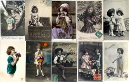 ENFANTS   -  LOT 40 CARTES ANCIENNES - Collections, Lots & Series