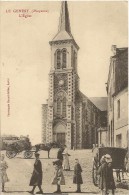 LE GENEST - L'Eglise - Fiacre - Animé En Premier Plan - Le Genest Saint Isle