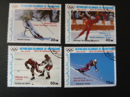 Série 4 Valeurs : " MAURITANIE " J.O. CALGARY 1988 - Ski Alpin : Slalom + Descente- -Patinage Vitesse- Hockey Sur Glace - Winter 1988: Calgary