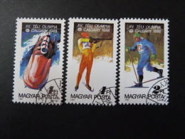 3 Valeurs : " HONGRIE " J.O. CALGARY 1988 -Biathlon - Ski De Fond -  Bobsleigh - Winter 1988: Calgary