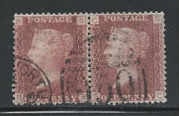 Great Britain 1864 Pair Of 1p Queen Victoria (Plate 137), Used AM.007 - Oblitérés