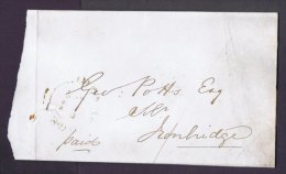 Great Britain 1843 Postal History Prestamp Stampless Outer Wellington To Edinburgh D.018 - Lettres & Documents