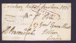 Great Britain 1825 Postal History Prestamp Letter Front D.021 - Storia Postale