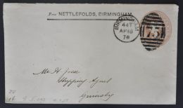 Great Britain 1878 Clear BIRMINGHAM-75 Duplex On Private QV Stat Cover To Grimsby, GB D.023 - Storia Postale