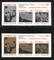 POLAND SOLIDARITY POCZTA SOLIDARNOSC 1986 INTERNATIONAL YEAR OF THE CHILD SET OF 2 MS CHILDREN YOUTH - Solidarnosc Labels