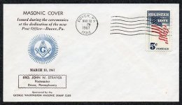 United States 1967 Masonic Cover - Brother John Strayer, PM - Masonic Dedication Dover PA K.274 - Vrijmetselarij