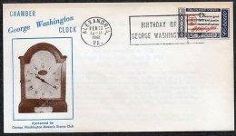 United States 1961 Masonic Cover - Alexandria VA GW's Birthday K.288 - Vrijmetselarij