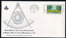 United States 1969 Masonic Cover - Mahdeen Masonic Event - Alexandria VA GW's Birthday K.289 - Massoneria