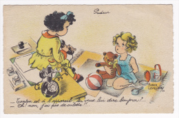 Carte Illustrée Roger Levasseur - Pudeur - Tonton Est à L'appareil - Oh! Non, Je N'ai Pas De Culotte - Circulé Sans Date - Levasseur, Roger