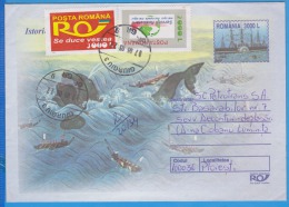 Hunting Whales ROMANIA Postal Stationary Cover 2002 - Baleines