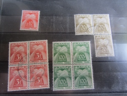 Petit  Lot De Timbre Taxe Francais 100 F De Taxe Bloc De 4 Timbres - 1960-.... Afgestempeld