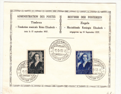 BELGIUM USED COB 456/57 FEUILLET SOUVENIR - Cartas & Documentos