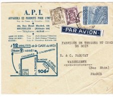 BELGIUM USED COVER COB 765 BRUXELLES VERS WASSELONNE FRANCE PAR AVION - 1948 Export