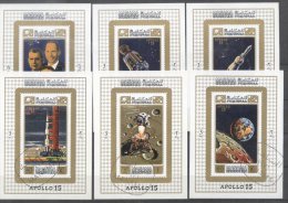 Manama 1971 Space, Apollo 15, 6 Imperf. Mini Sheet, Used T.184 - Manama