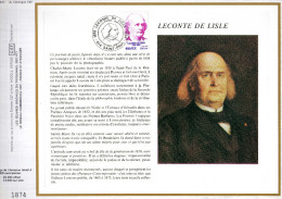 Feuillet Tirage Limité CEF 447 Leconte De Lisle - Lettres & Documents
