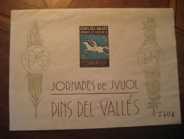 PINS DEL VALLES Sant Cugat Horse Ride Riding 1937 Bloc Poster Stamp Label Vignette Viñeta España Guerra Ci - Viñetas De La Guerra Civil