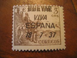 HUEVAR Sevilla 1937 Viva España Overprinted Poster Stamp Label Vignette Viñeta España Guerra Civil - Viñetas De La Guerra Civil