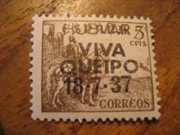 HUEVAR Sevilla 1937 Viva Queipo Overprinted Poster Stamp Label Vignette Viñeta España Guerra Civil War Spa - Viñetas De La Guerra Civil