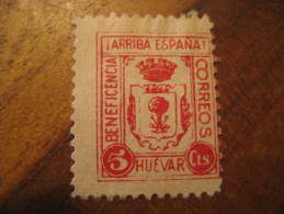 HUEVAR Sevilla Beneficiencia Poster Stamp Label Vignette Viñeta España Guerra Civil War Spain - Viñetas De La Guerra Civil