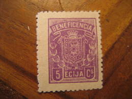 ECIJA Sevilla Beneficiencia Poster Stamp Label Vignette Viñeta España Guerra Civil War Spain - Viñetas De La Guerra Civil