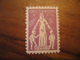 ADZANETA DE ALBAIDA Valencia Consejo Municipal Poster Stamp Label Vignette Viñeta España Guerra Civil War - Viñetas De La Guerra Civil