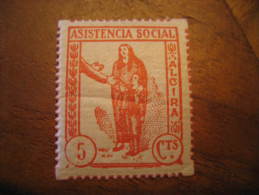 ALCIRA Valencia Asistencia Social Alzira Poster Stamp Label Vignette Viñeta España Guerra Civil War Spain - Viñetas De La Guerra Civil