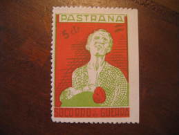 PASTRANA Guadalajara Socorro De Guerra Poster Stamp Label Vignette Viñeta España Guerra Civil War Spain - Viñetas De La Guerra Civil