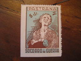 PASTRANA Guadalajara Socorro De Guerra Poster Stamp Label Vignette Viñeta España Guerra Civil War Spain - Viñetas De La Guerra Civil
