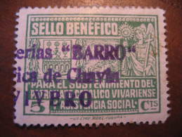 VIVERO Lugo Beneficiencia Asistencia Social Poster Stamp Label Vignette Viñeta España Guerra Civil War Spa - Viñetas De La Guerra Civil