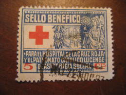 LUGO Cruz Roja Red Cross Beneficiencia Asistencia Soc. Poster Stamp Label Vignette Viñeta España Guerra Ci - Viñetas De La Guerra Civil