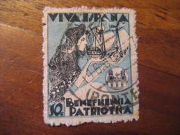 PONTEVEDRA Beneficiencia Patriotica Poster Stamp Label Vignette Viñeta España Guerra Civil War Spain - Viñetas De La Guerra Civil