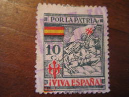 LA CORUÑA Por La Patria Poster Stamp Label Vignette Viñeta España Guerra Civil War Spain - Viñetas De La Guerra Civil