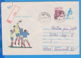 Rugby ROMANIA Postal Stationary Cover 1982 - Rugby