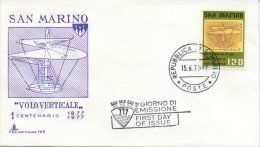 SAN MARINO - FDC  CAPITOLIUM  1977 - VOLO VERTICALE - FDC