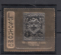 Lesetho Gold Stamp Opdruk: 1851 Suisse Mi Nr 9 Red Cross - Lesotho (1966-...)