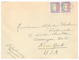 1923, LETTRE SUISSE, MI 187 PAAR + BELLE VIGNETTE , TERRITOT Pour Les USA/4789 - Covers & Documents