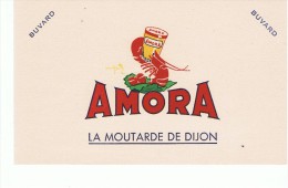 VIEUX PAPIERS-BUVARD-MOUTARDES-AMORA-LA MOUTARDE DE DIJON-12,5 Cm X 20 Cm- - Mostard