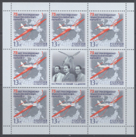 RUSSIA,2012, MNH, PLANES, TRANS POLAR FLIGHT, SHEETLET OF 8v + TAB - Polar Flights