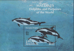 Maldive Islands. Hourglass Dolphin. 1995. MNH SS. SCV = 6.00 - Dolphins