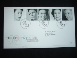 LETTRE THE GOLDEN JUBILEE FDC TP OBL. 06 02 2002 - Lettres & Documents